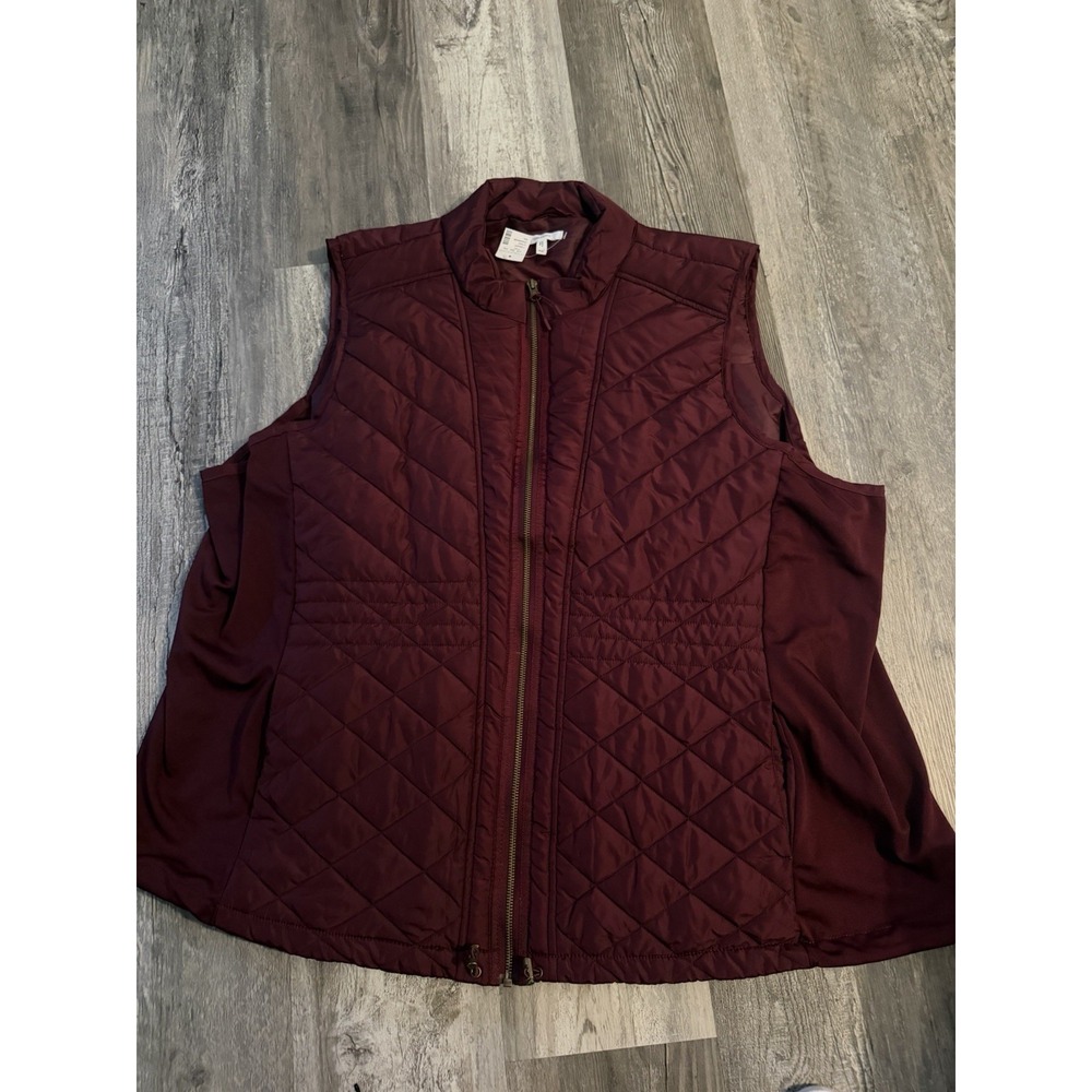 Maurices 4x Quilted Puffer Vest Red/ Maroon NWT